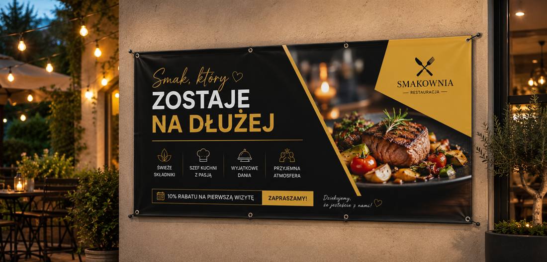 Projekt banera promocyjnego restauracji